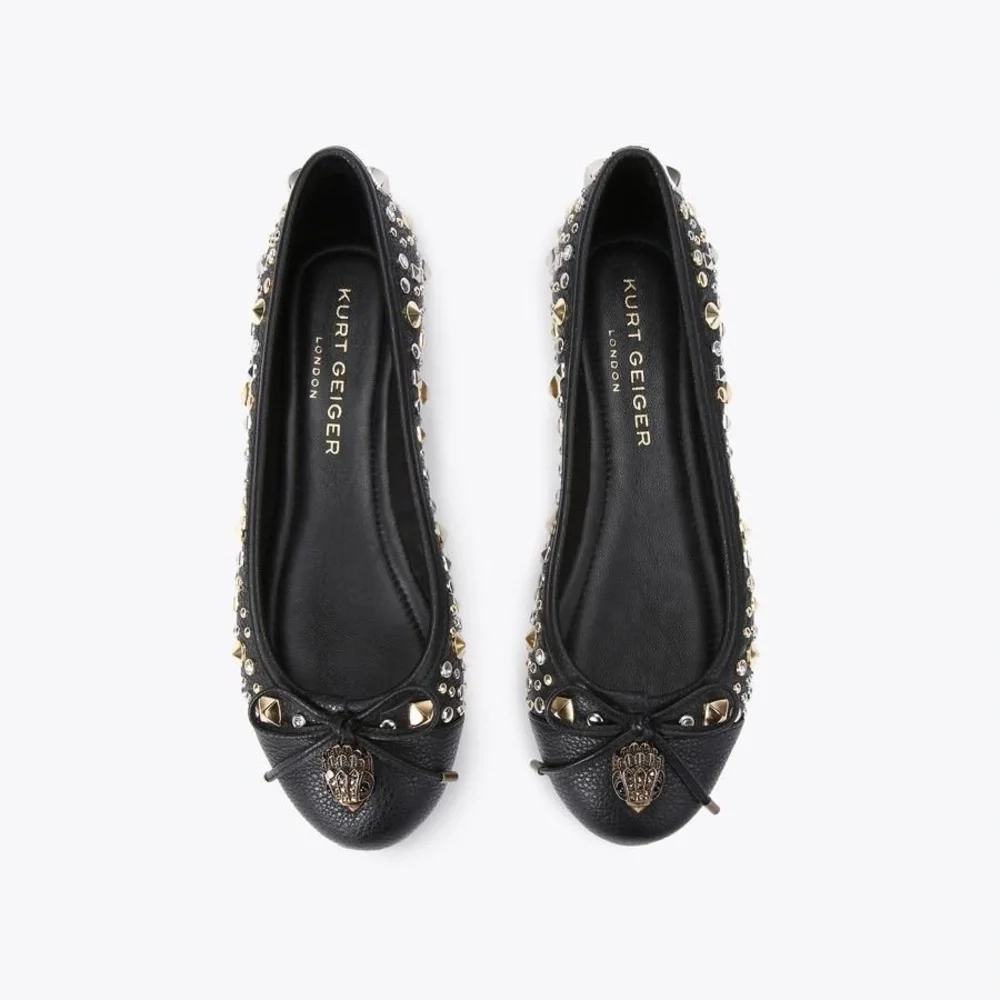 Kurt Geiger London Eagle Ballerina black slip in flats Size 7.5 Us - Picture 8 of 9